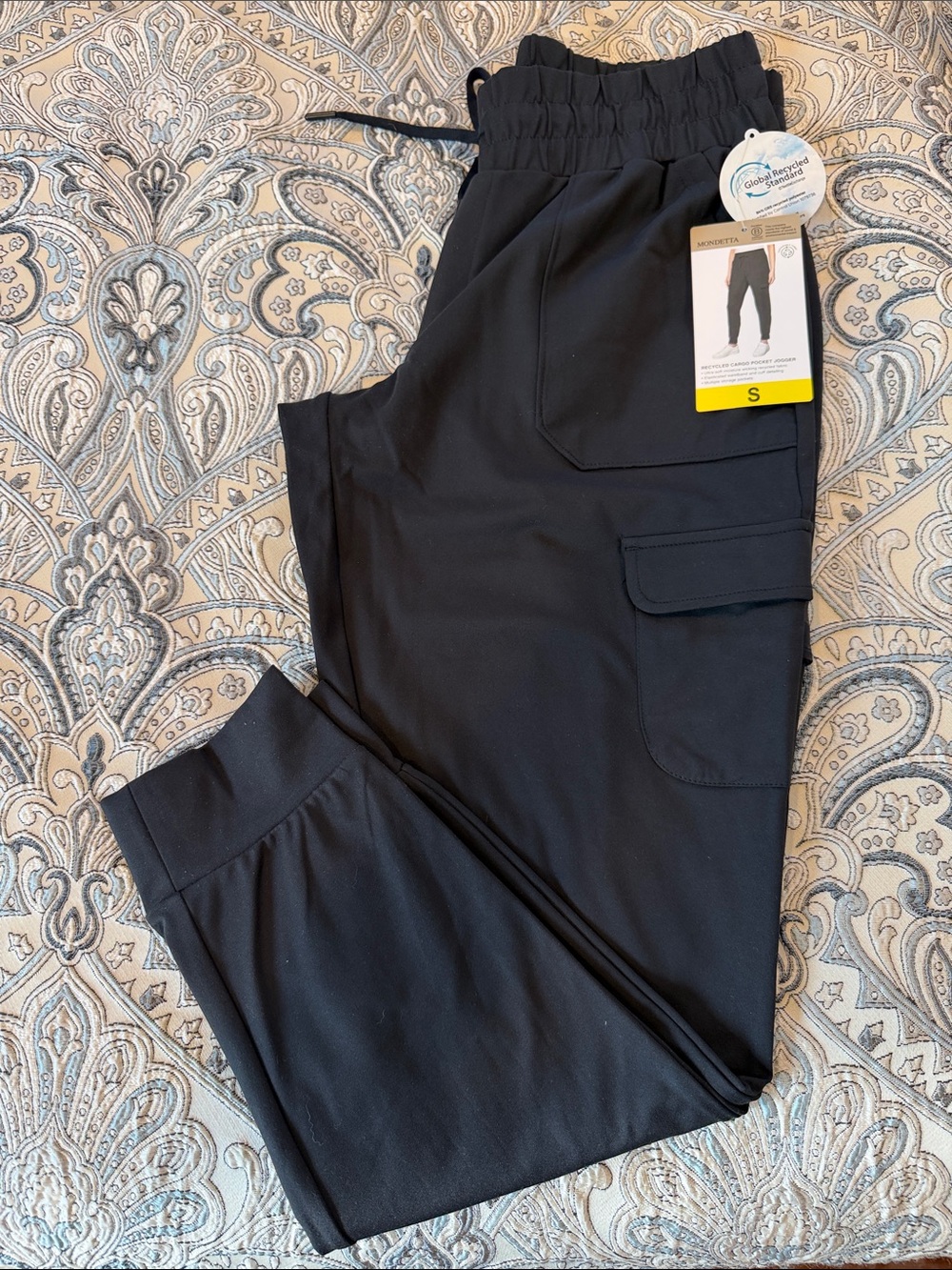Mondetta Black Track Joggers with Cargo Pocket Small NWT